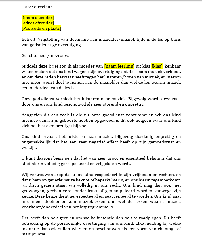 Preview image of Muziekles Vrijstelling